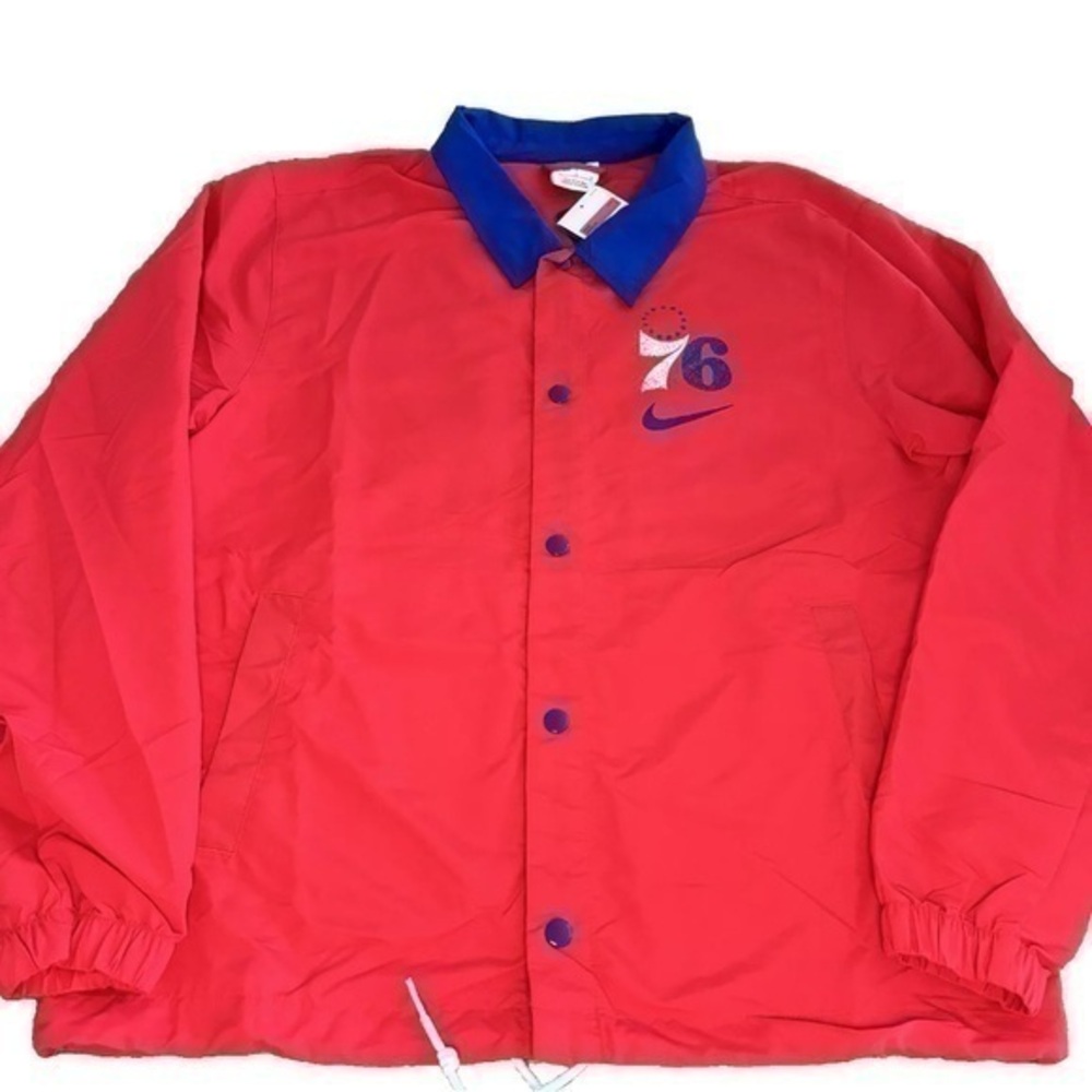NWT Nike Philadelphia 76ers Jacket Retro Snap Up Coaches Jacket